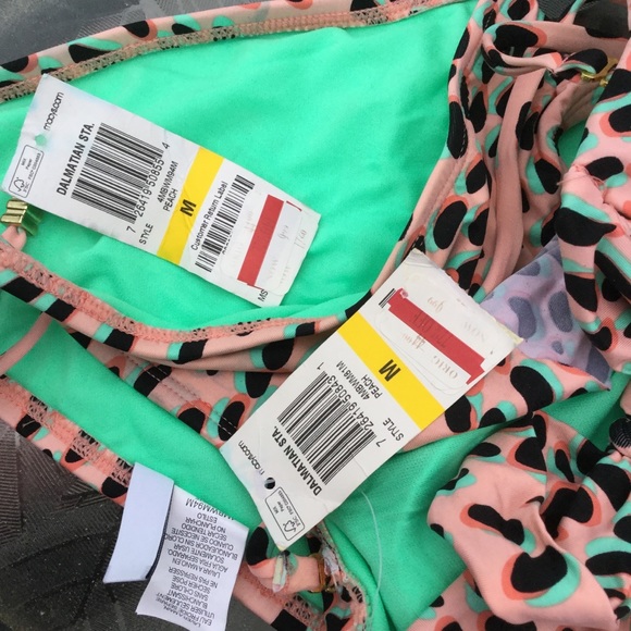 NWT Bar III size medium bandeau peach dalmation - Picture 4 of 9